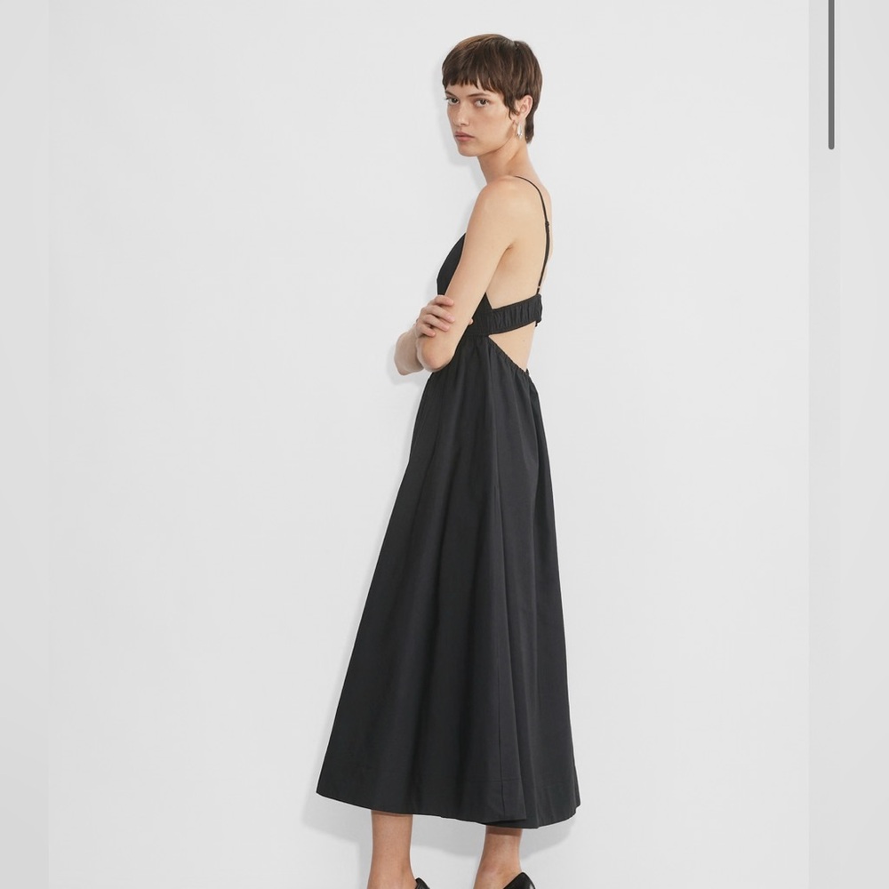 Aritzia Babaton entourage black poplin maxi dress